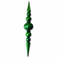 Queens Of Christmas Giant Oversized Shatterproof Plastic Finial Ornament, Green ORN-OVS-100-GR